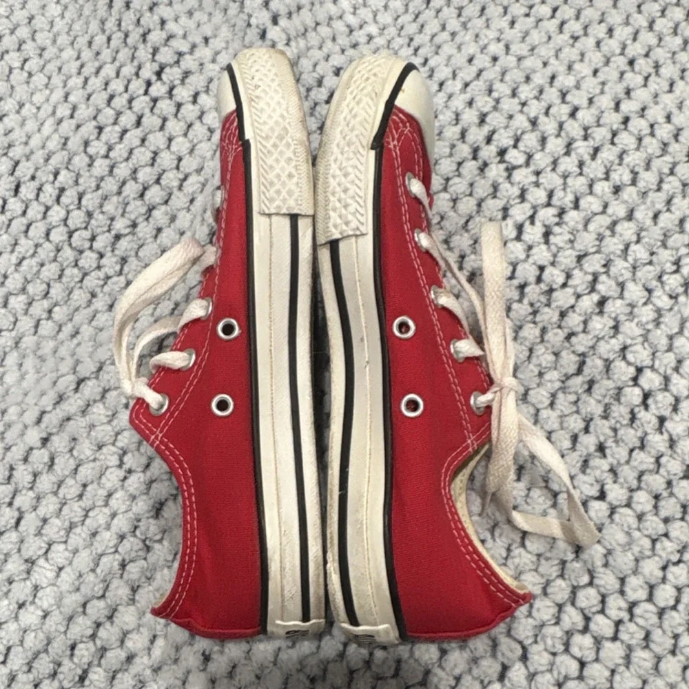 Converse All Star Red Canvas Low-Top Kids Casual Sneakers US Size 3